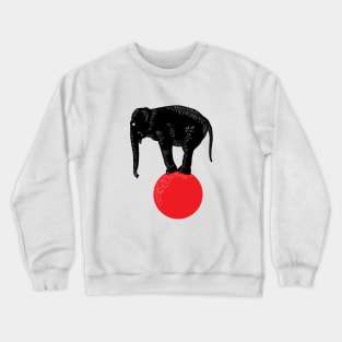 Elephant circus black, white and red Crewneck Sweatshirt